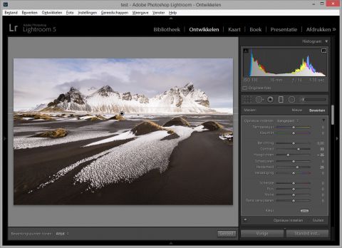 Gegradueerd filter in Lightroom