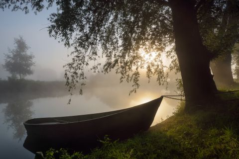Bootje in de mist