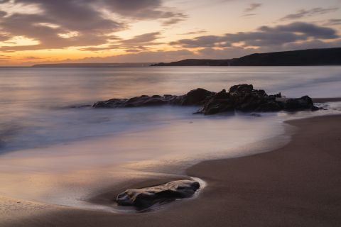 Colourful sunset at the beach